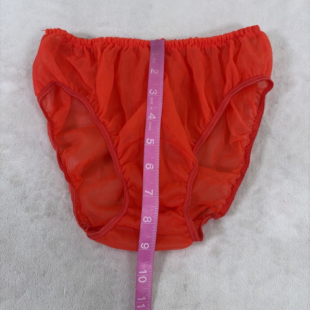 Vintage Sheer Red Bra, Bloomers and Smock Top Ruffled Trim Bows No Tags Charity - Picture 10 of 16